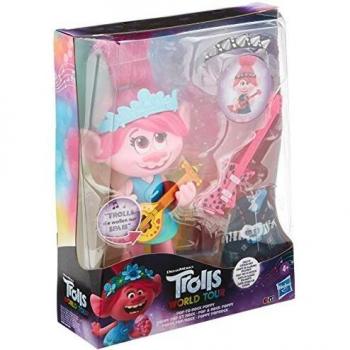 Hasbro DreamWorks Trolls Pop & Rock Poppy, singende Puppe mit 2 verschiedenen Looks und Sounds, singt Trolls, die wollen nur Spaß