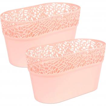 Maceta Rectangular de Plástico Melocotón 27.5x14.5x14.8 cm – Wellhome Tree