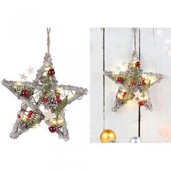 Star Bois Lumière Portable 10 LEDs – Décoration Intérieure 24x24 cm