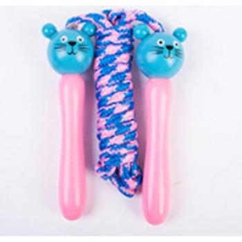 Kids Skipping Ropes - 5 Colorful Wooden Handle Fitness Ropes