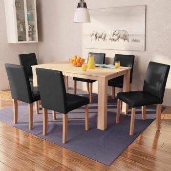 Set Elegancia Suprema 7 piezas en Roble y Cuero