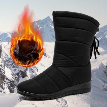 Frauen Schnee Stiefel mit warmem Pelz und rutschfester Sohle