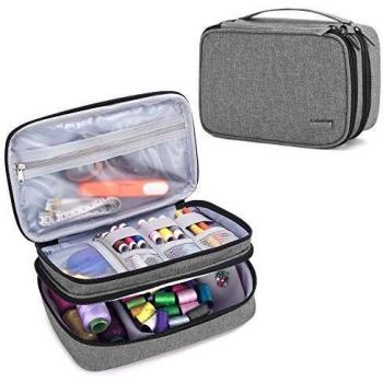 Étui en toile pour aiguilles et fils, organisateur d'accessoires de couture, trousse avec ciseaux, règles, fils et autres accessoires