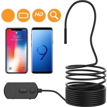 3.5M Wireless Endoscope Camera with Light for iPhone and Android - USB Fiber Optic Sewer Inspection PQ301