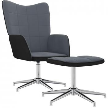 Cadeira Conforto Premium VidaXL – Banco de PVC com Veludo Cinza Escuro