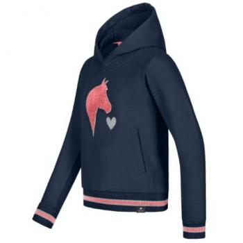 Hoodie Lucky Lea, enfants bleu nuit/Cœur de Chance (116/122)