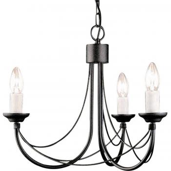 Elstead Carisbrooke Chandelier 3 Light Black Finish E14