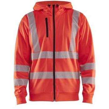 Felpa Lavoro Cappuccio Zip Rosso Fluorescente 4XL