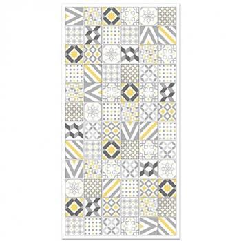 Panorama Alfombra Hidráulica Love Amarillo 200x200 Antideslizante e Ignífuga