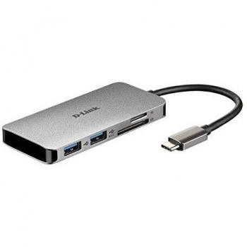 HUB D-LINK USB-C 6EN1 CON HDMI / 2xUSB3.0 / USB-C ALIMENTADO/ LECTOR DE TARJETAS
