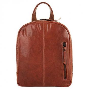X-Zone Cityrucksack, braun (cognac), 29x25x10 cm, echtes Leder