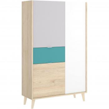 Buffet Archimede Blanc et Chêne 81x43x137 cm