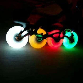 90A PU LED Flashing Inline Skate Wheels 76mm - Super Durable Outdoor Roller Wheels