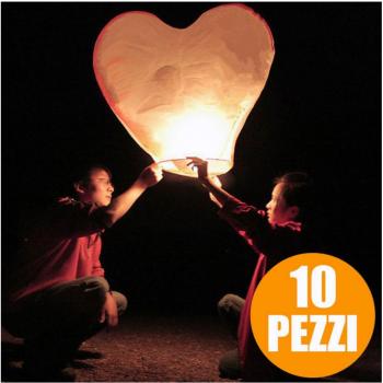 Lanterna Bianca A Forma Di Cuore 37x90x90 per Matrimonio