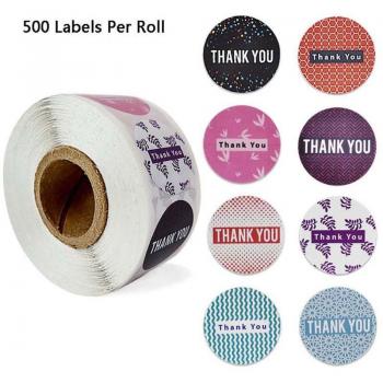 500pcs Round Floral Thank You Stickers 1inch for Wedding Party Envelope Seal
