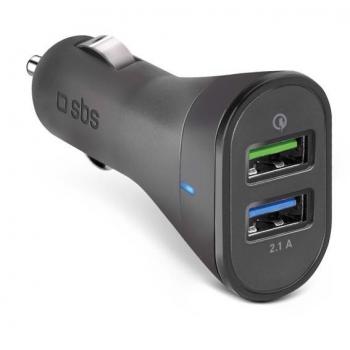 SBS Caricatore Auto USB Rapido 12W Nero