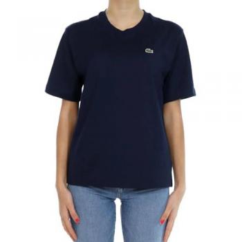 Camiseta de mujer Lacoste relaxed fit en algodón pima azul marino