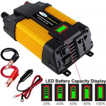 Convertidor de Voltaje Automotriz 4kW DC12 a AC110/220V USB