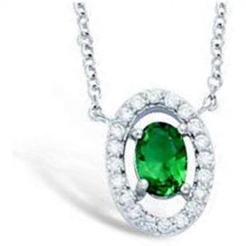 Sissi Emerald Green Silver Pendant – Lily Collection