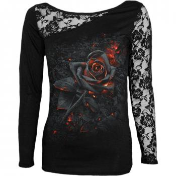 Camiseta Manga Larga Gótico de Spiral - Burnt Rose - M XXL - para Mujer - Negro