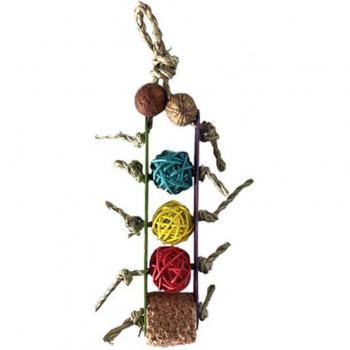 Colorful Foraging Wooden Ball Set for Parrots – Chew & Play Toys
