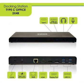 Port Designs 901904-EU hub USB Type-C Noir