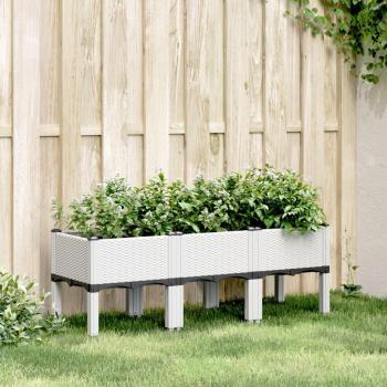 Estantería Modular Jardinera con Patas PP Blanco 120x40x42