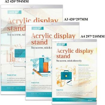 Sviao Zauberstab Bilderrahmen – 2‑Stückes Set, transparente Acrylglas‑Klebstoff-Packs für A2 bis A4