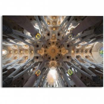 Glasbild Sagrada Familia (Sara Franqui) – 70 × 50 cm, multicolor