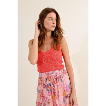 Top Molly Bracken Tejido Calado Doble Tirante