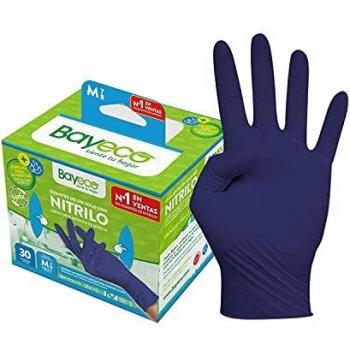 Bayeco Guantes Desechables Nitrilo Talla M - 30 Piezas