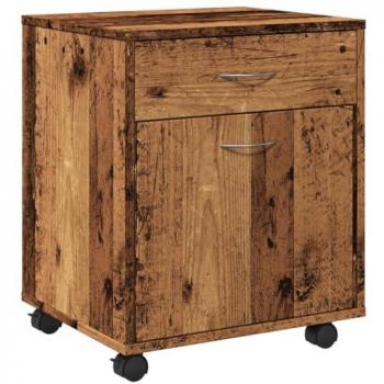 Carrello in Legno Antico con Ruote 45x38x54 cm