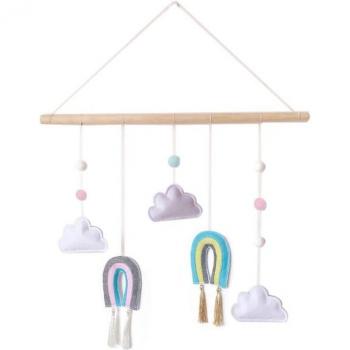 Wooden Rainbow Cloud Wall Hanging Decor for Nursery