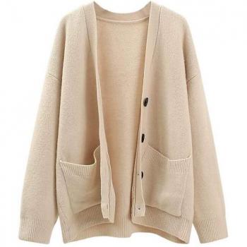 Korean Loose V-Neck Sweater Cardigan
