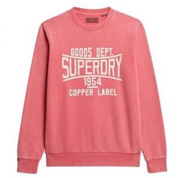 Felpa Superdry Vintage Wash Relaxed Rosso
