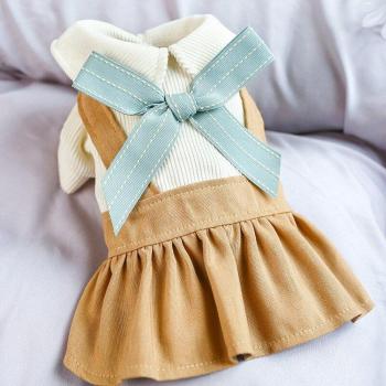 Robe d'Étudiant Kaki pour Petit Chien et Chat - Jupe de Costume
