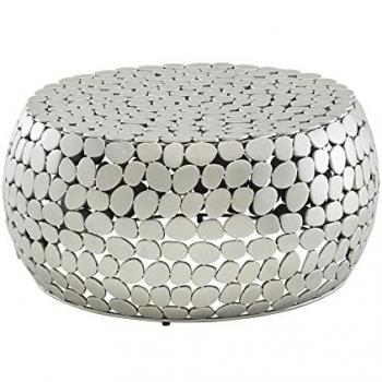KADIMA DESIGN Stilvoller Aluminium Kaffeetisch in Silber, Unikat