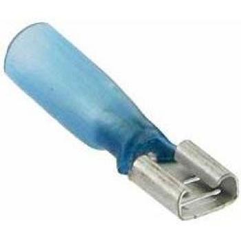 Connecteur électrique femelle thermorétractable bleu