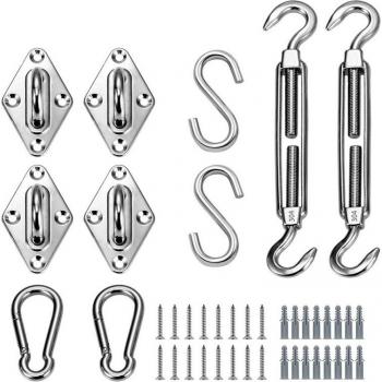 Kit de herrajes para vela de sombra, 26 piezas, 5 pulgadas, para velas de parasol