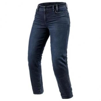 Jeans Moto Donna Rev'it VIOLET LADIES BF Blu Scuro Nero Slav taglia 29