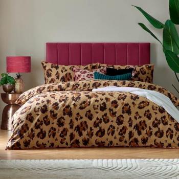 Leopard Patterned Cotton Blend Duvet & Pillowcase Set (King)