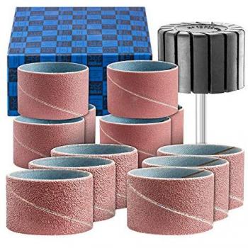 Schleifhülsen-Set 13-tlg. Korund Ø 45x30mm A40,60,80,150 mit Halter Schaft-Ø 6 mm