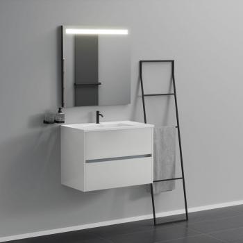 Inda Bureau Bain 2 compartiments – 80 cm avec lavabos miroir