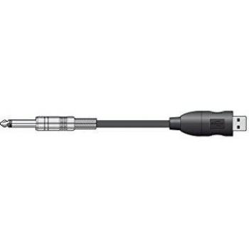 Chord Guitar 6.35mm Male Mono Jack Plug to PC USB Converter Lead 3m