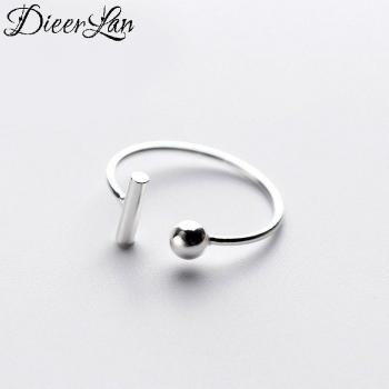 Adjustable 925 Sterling Silver Ball Line Ring
