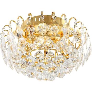 Goldene LED Deckenlampe mit Kronleuchterdesign K5