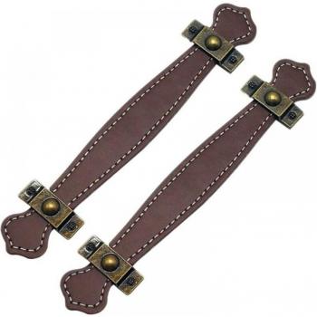 Ledergriffe Braun 2x – 128 mm – für Möbel und Schränke