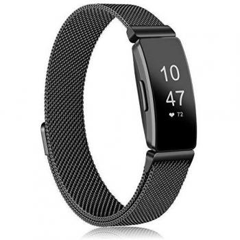 Demark Compatible for Fitbit Inspire Hr Strap/Fitbit Inspire Strap, Stainless Steel Metal Mesh Bands Compatible with Inspire/Inspire HR/Ace 2/Inspire 2 (Rose Gold, S)