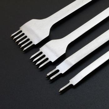 Multi-Prong Leather Stitching Chisel, Polished, 3/4mm