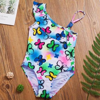 Bañador para niñas de una pieza, diseño pintado a mano, 2 a 10 años